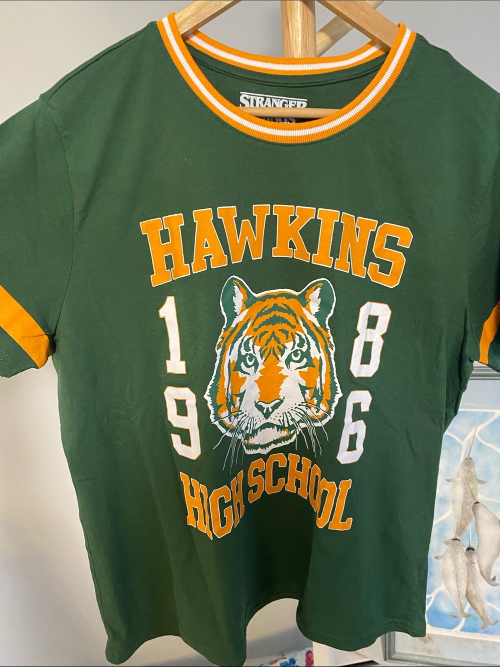 Hawkins High School Green & Orange Kids Tee